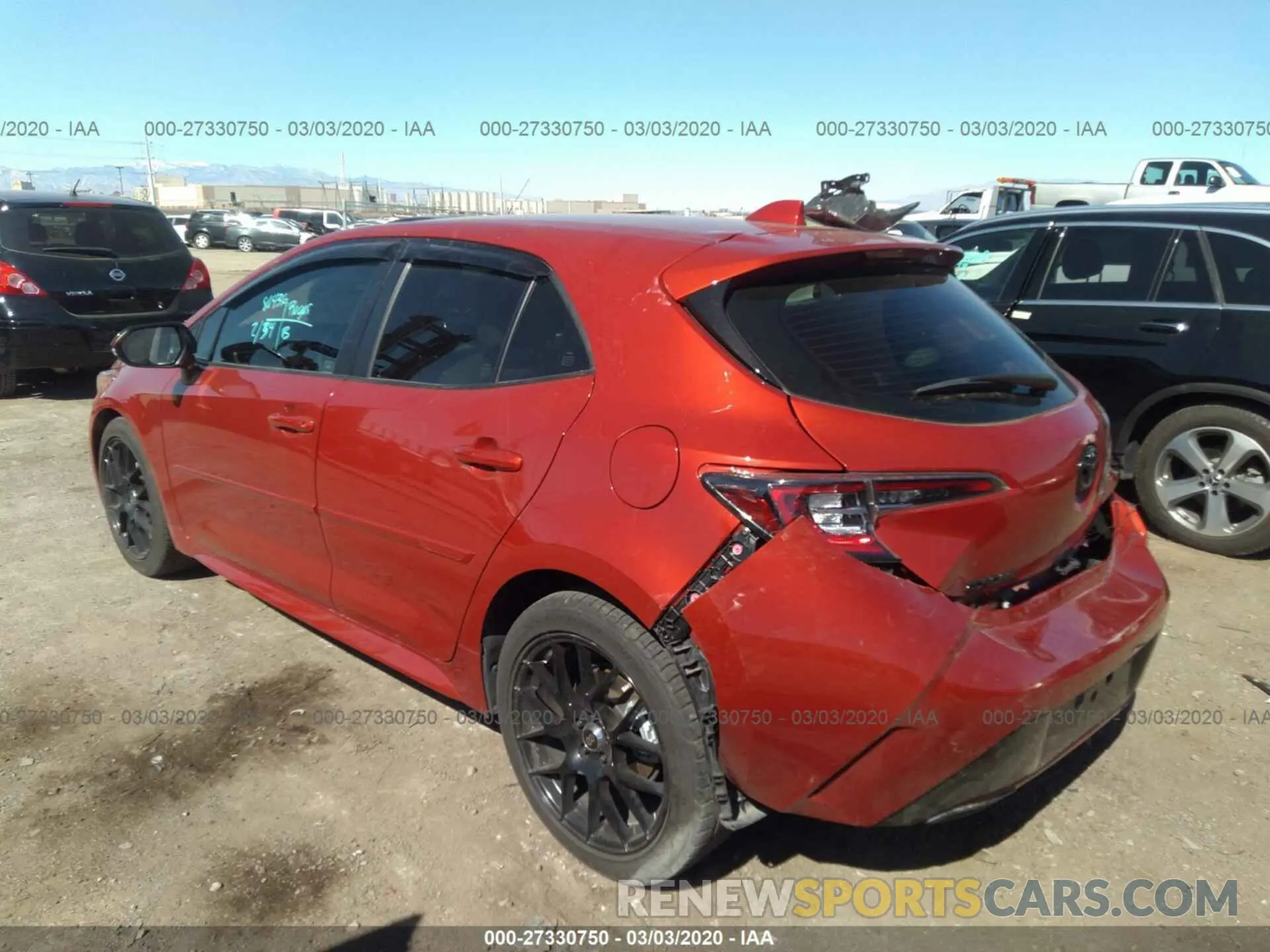 3 Photograph of a damaged car JTNK4RBE6K3007137 TOYOTA COROLLA HATCHBACK 2019