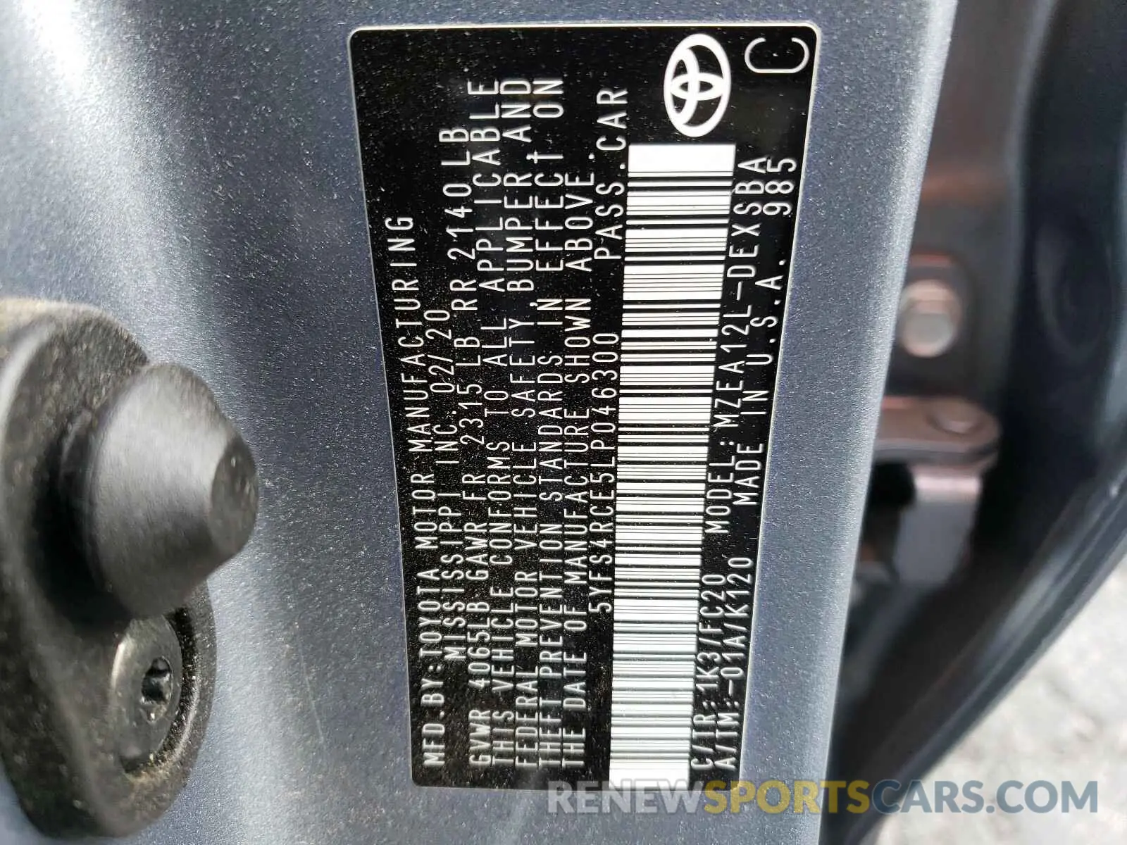 10 Photograph of a damaged car 5YFT4RCE5LP045300 TOYOTA COROLLA XS 2020