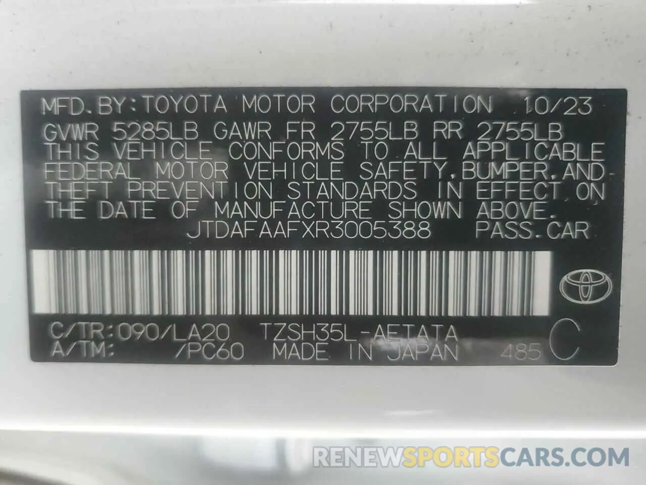 15 Фотография поврежденного автомобиля JTDAFAAFXR3005388 TOYOTA CROWN PLAT 2024