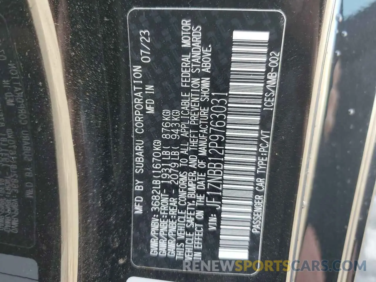 12 Фотография поврежденного автомобиля JF1ZNBB12P9763031 TOYOTA GR 86 2023