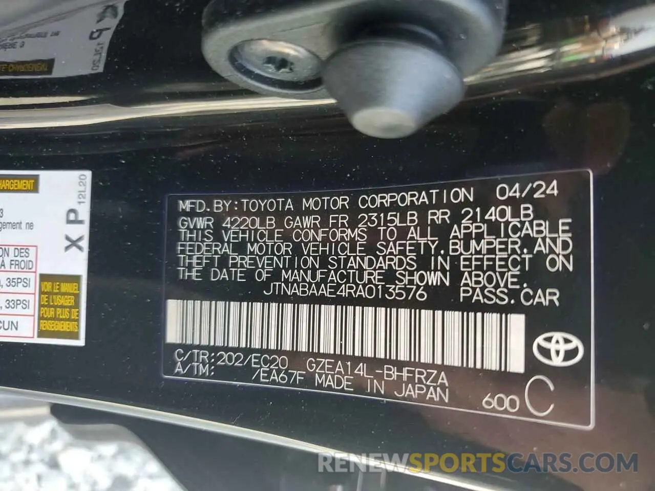 12 Photograph of a damaged car JTNABAAE4RA013576 TOYOTA GR COROLLA 2024