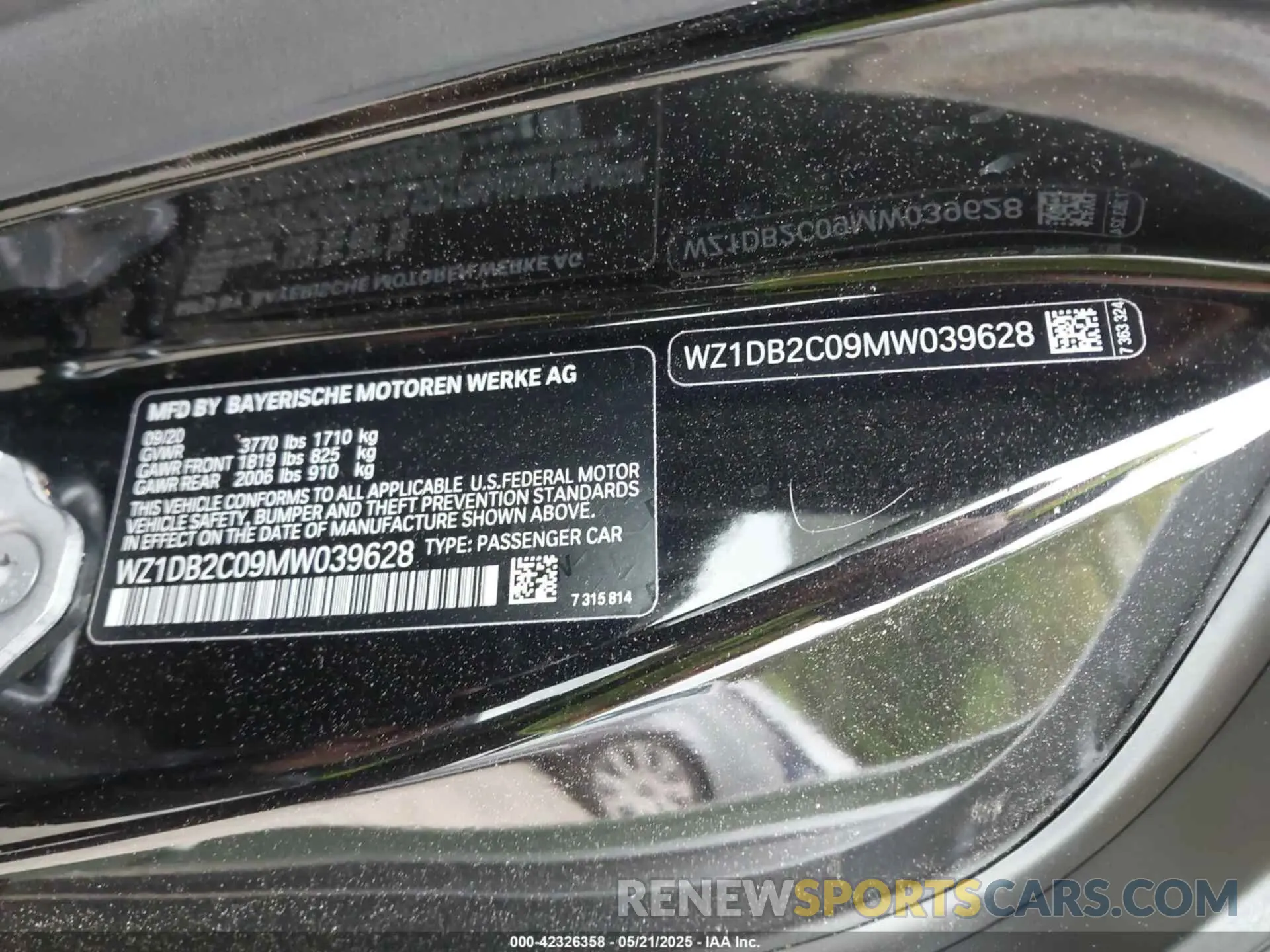 9 Photograph of a damaged car WZ1DB2C09MW039628 TOYOTA GR SUPRA 2021