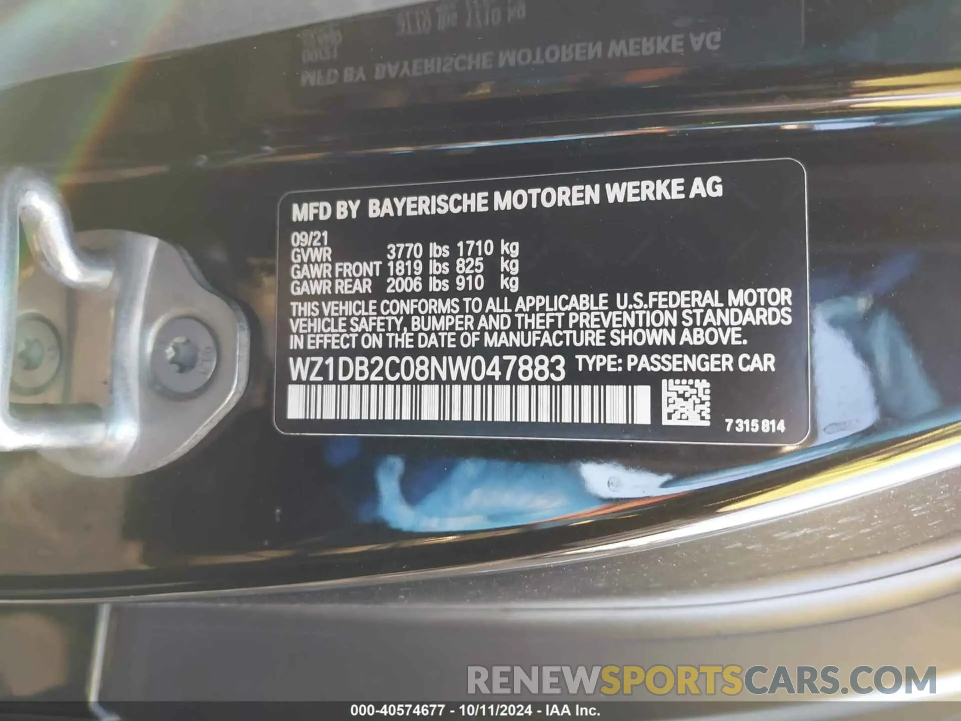 9 Фотография поврежденного автомобиля WZ1DB2C08NW047883 TOYOTA GR SUPRA 2022