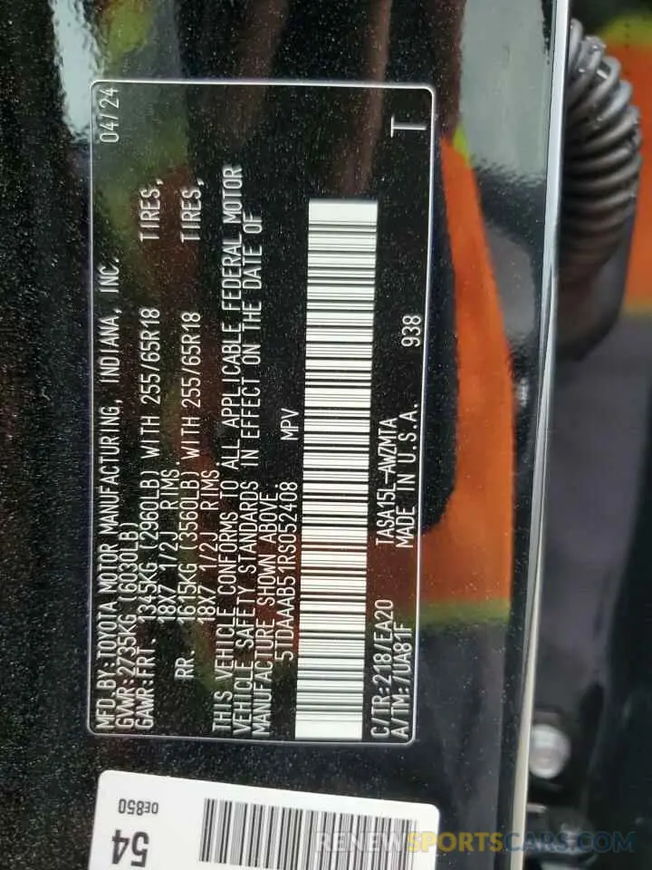 13 Photograph of a damaged car 5TDAAAB51RS052408 TOYOTA GRAND HIGH 2024