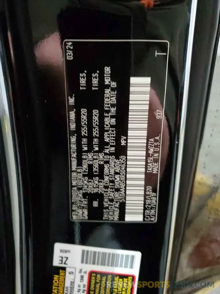 13 Фотография поврежденного автомобиля 5TDAAAB5XRS046350 TOYOTA GRAND HIGH 2024
