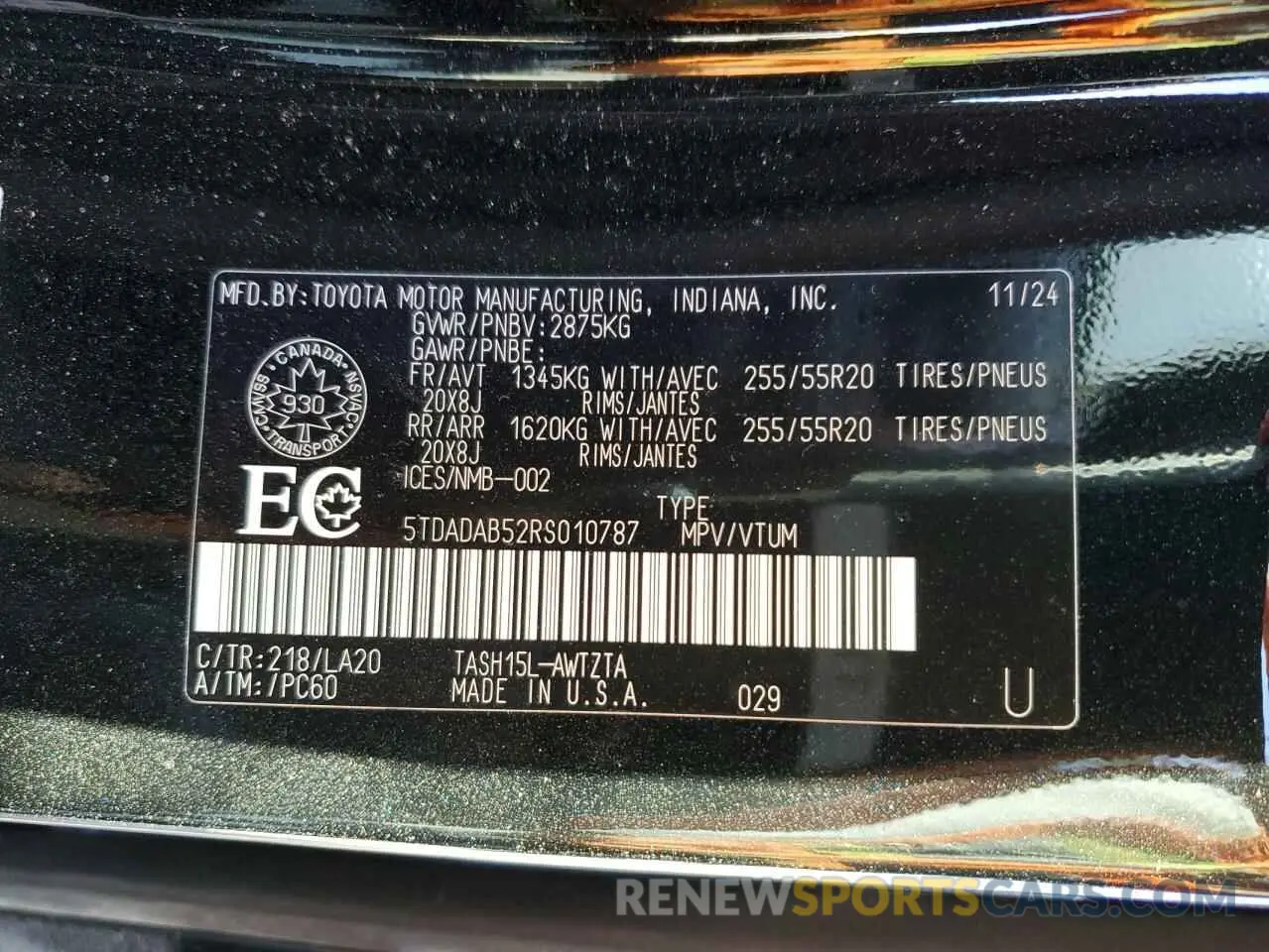 13 Фотография поврежденного автомобиля 5TDADAB52RS010787 TOYOTA GRAND HIGH 2024