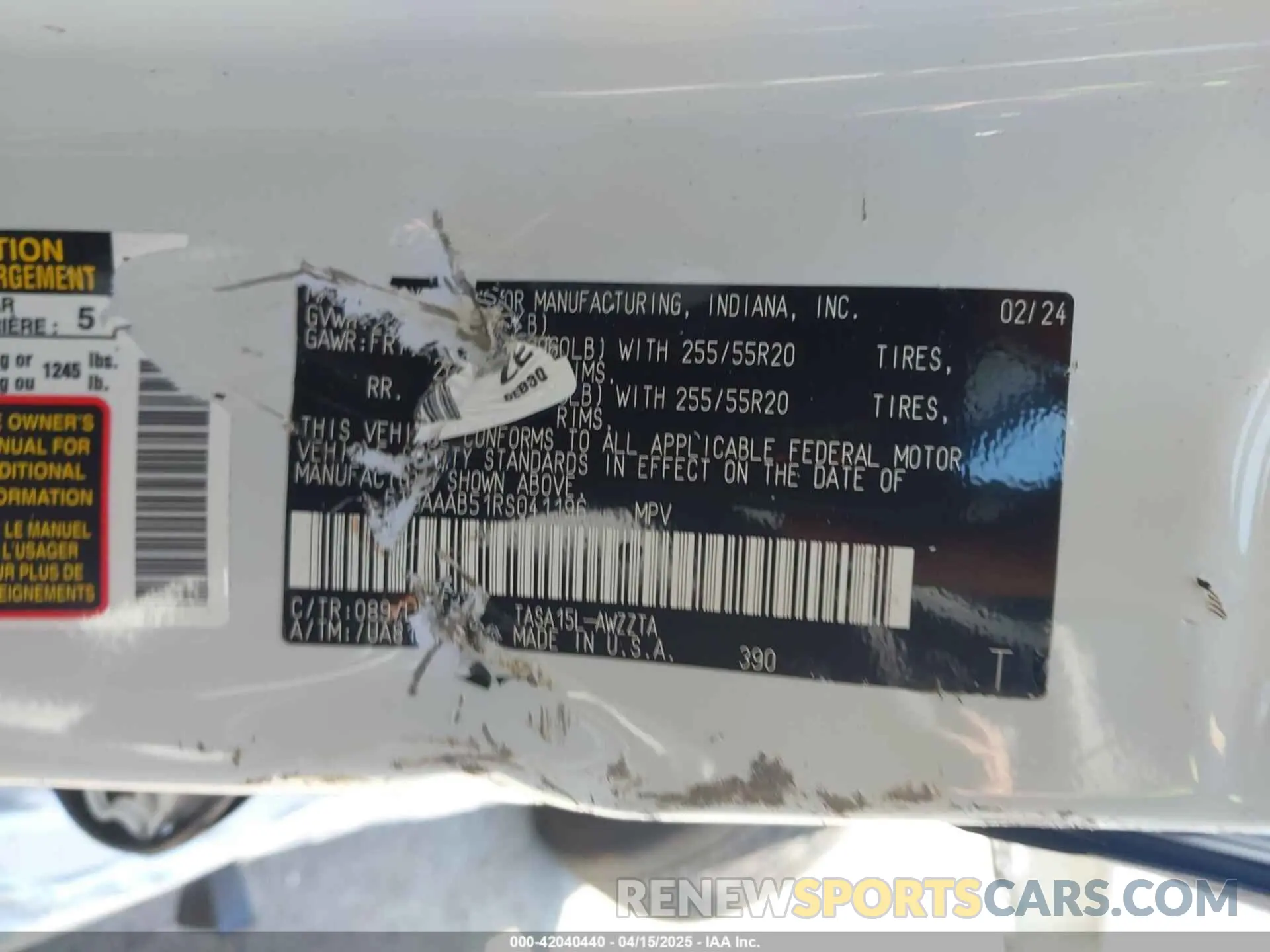 9 Photograph of a damaged car 5TDAAAB51RS041196 TOYOTA GRAND HIGHLANDER 2024