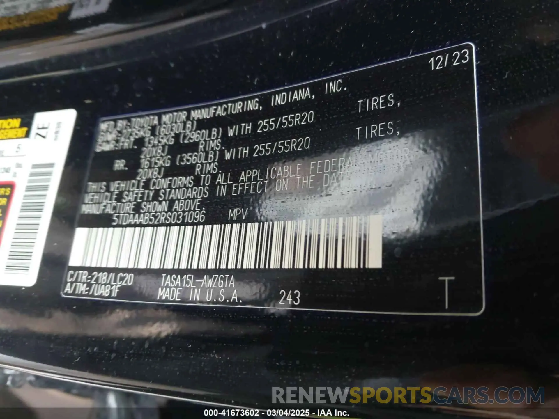9 Фотография поврежденного автомобиля 5TDAAAB52RS031096 TOYOTA GRAND HIGHLANDER 2024