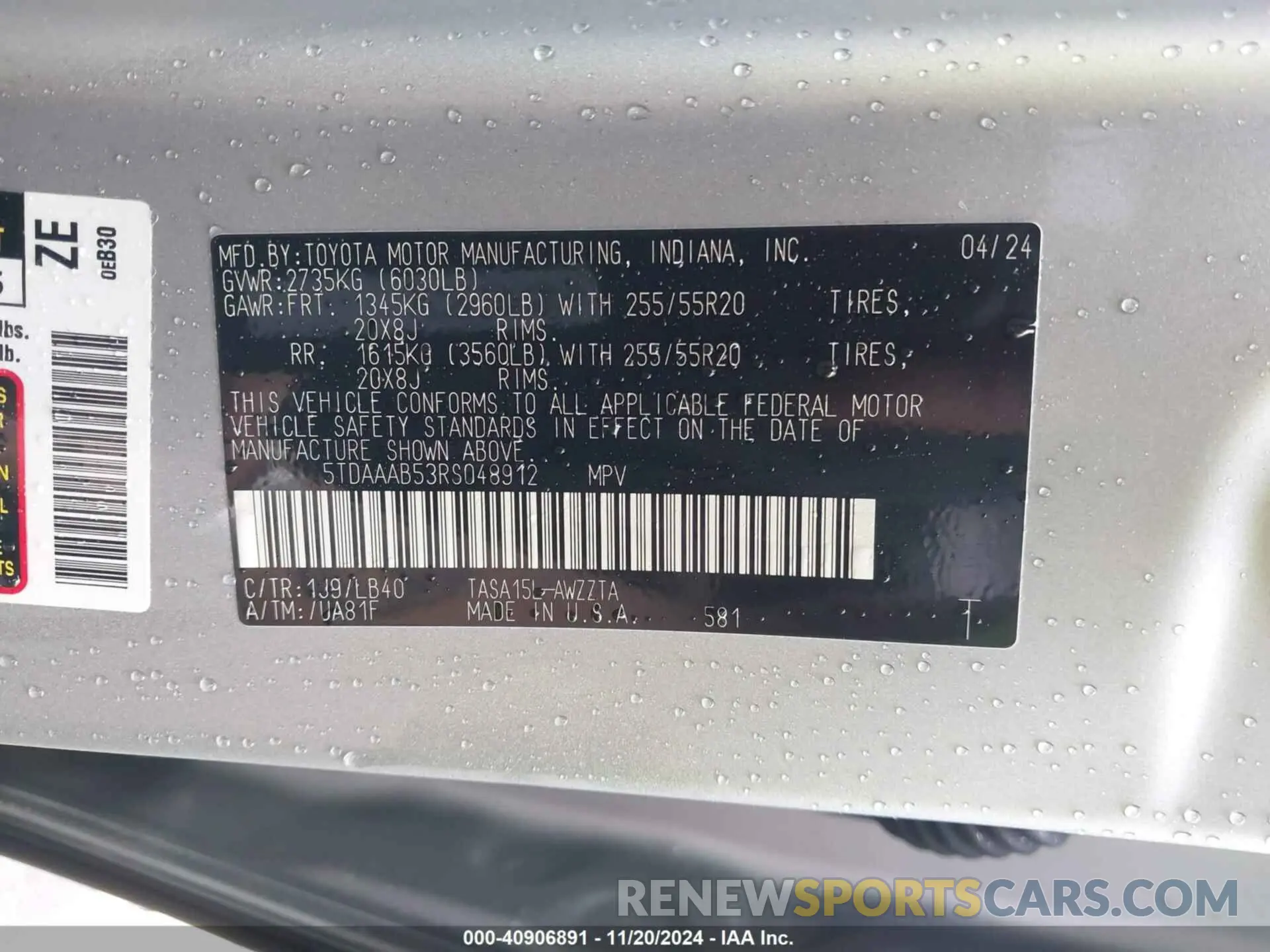 9 Photograph of a damaged car 5TDAAAB53RS048912 TOYOTA GRAND HIGHLANDER 2024
