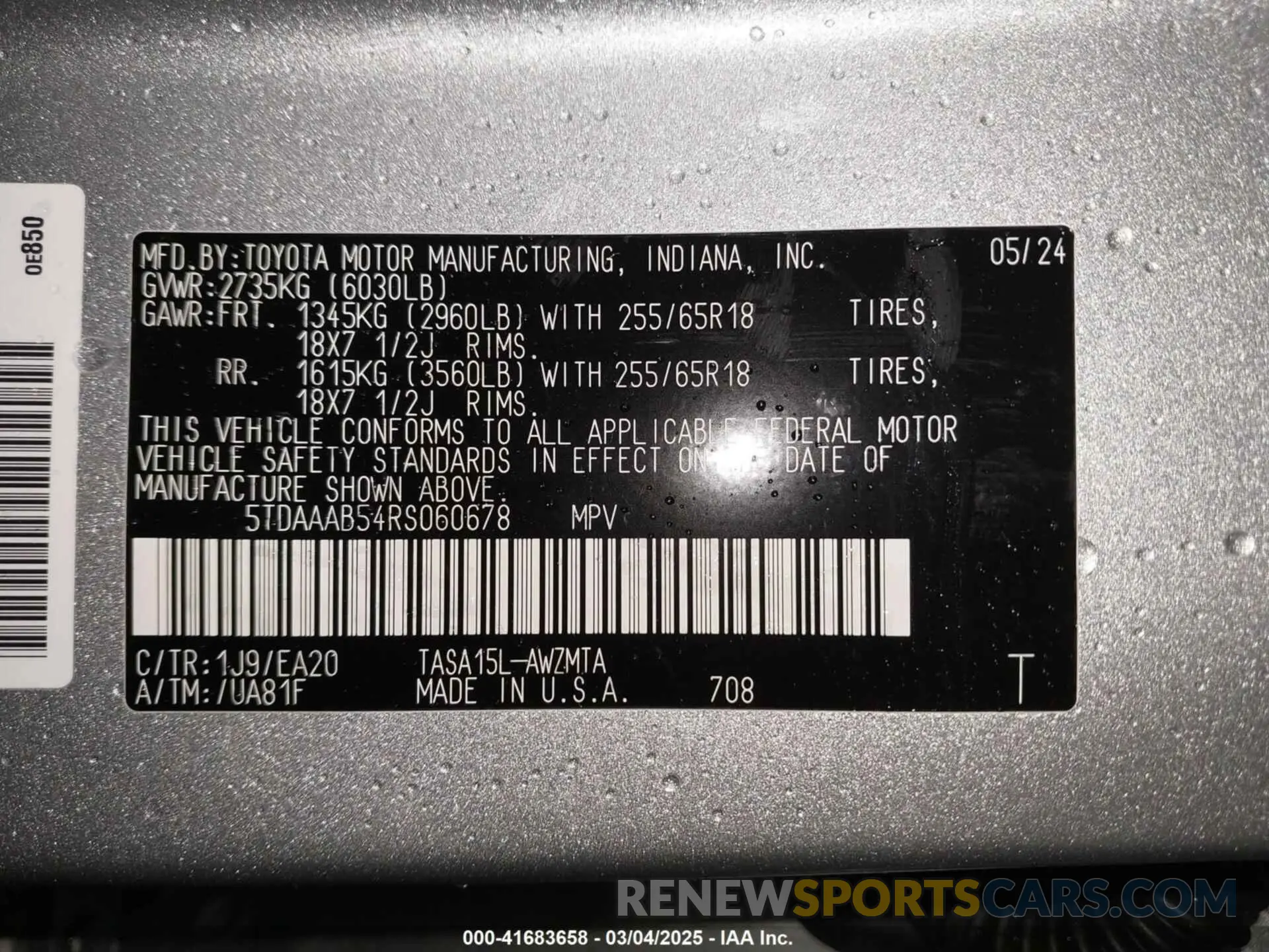 9 Фотография поврежденного автомобиля 5TDAAAB54RS060678 TOYOTA GRAND HIGHLANDER 2024
