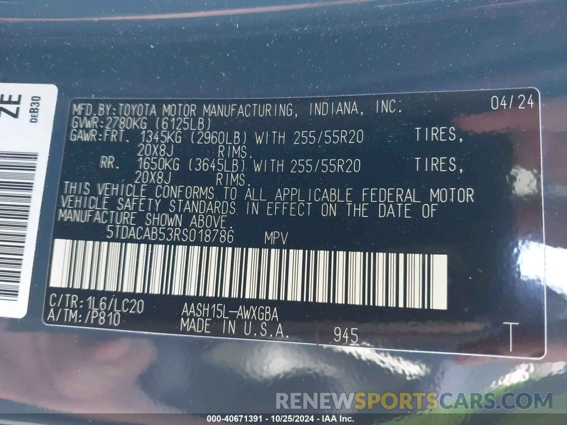 9 Фотография поврежденного автомобиля 5TDACAB53RS018786 TOYOTA GRAND HIGHLANDER 2024