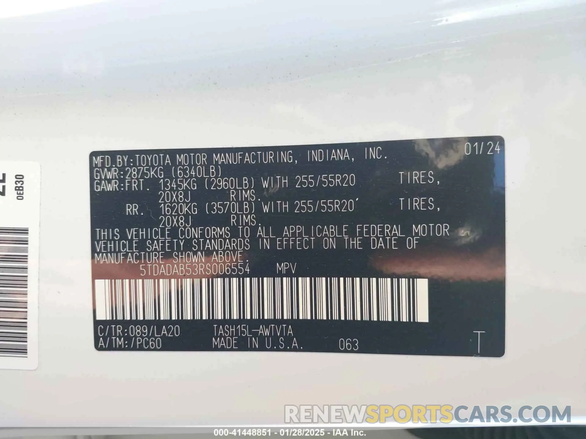 9 Фотография поврежденного автомобиля 5TDADAB53RS006554 TOYOTA GRAND HIGHLANDER 2024