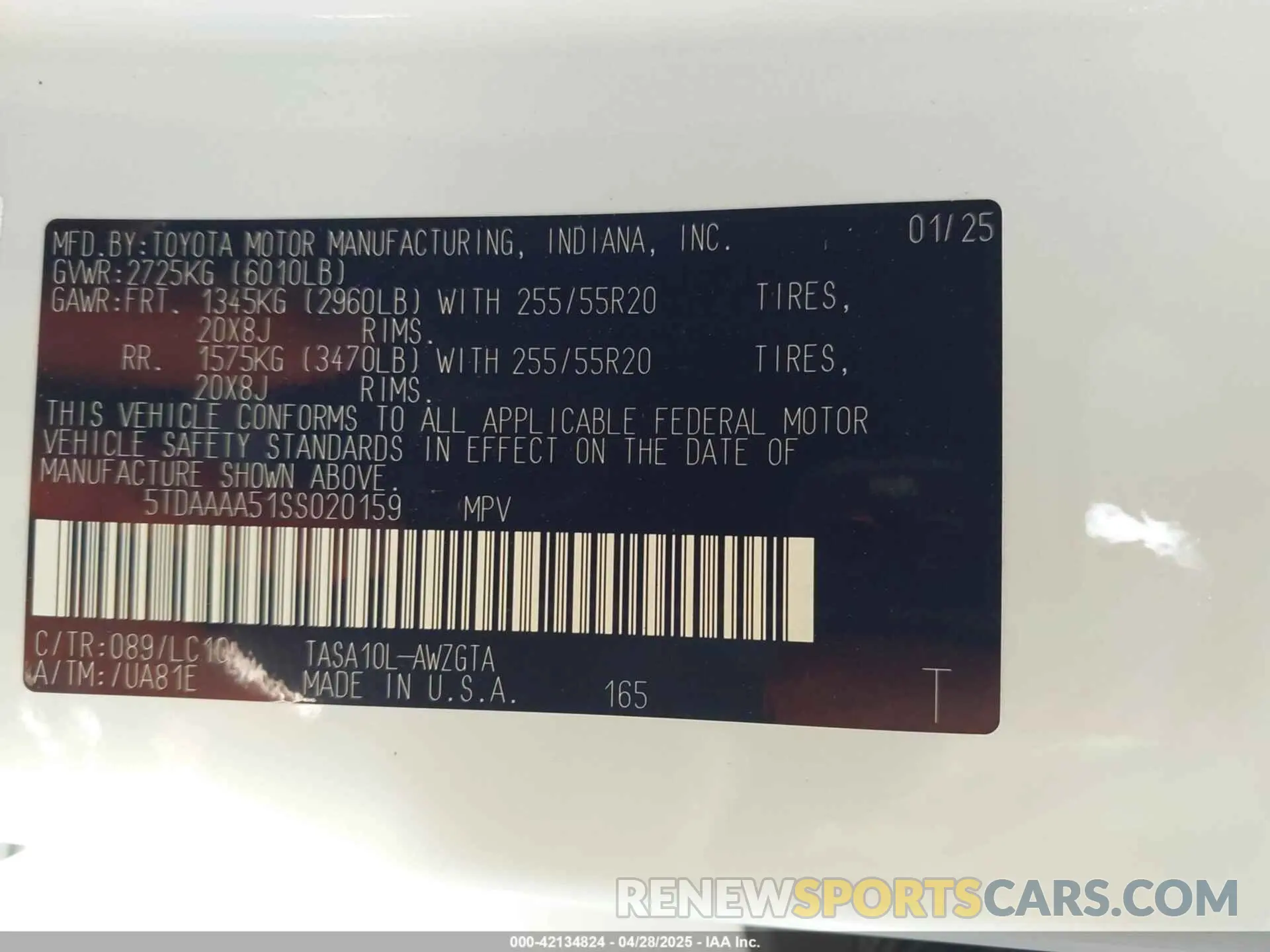 9 Photograph of a damaged car 5TDAAAA51SS020159 TOYOTA GRAND HIGHLANDER 2025