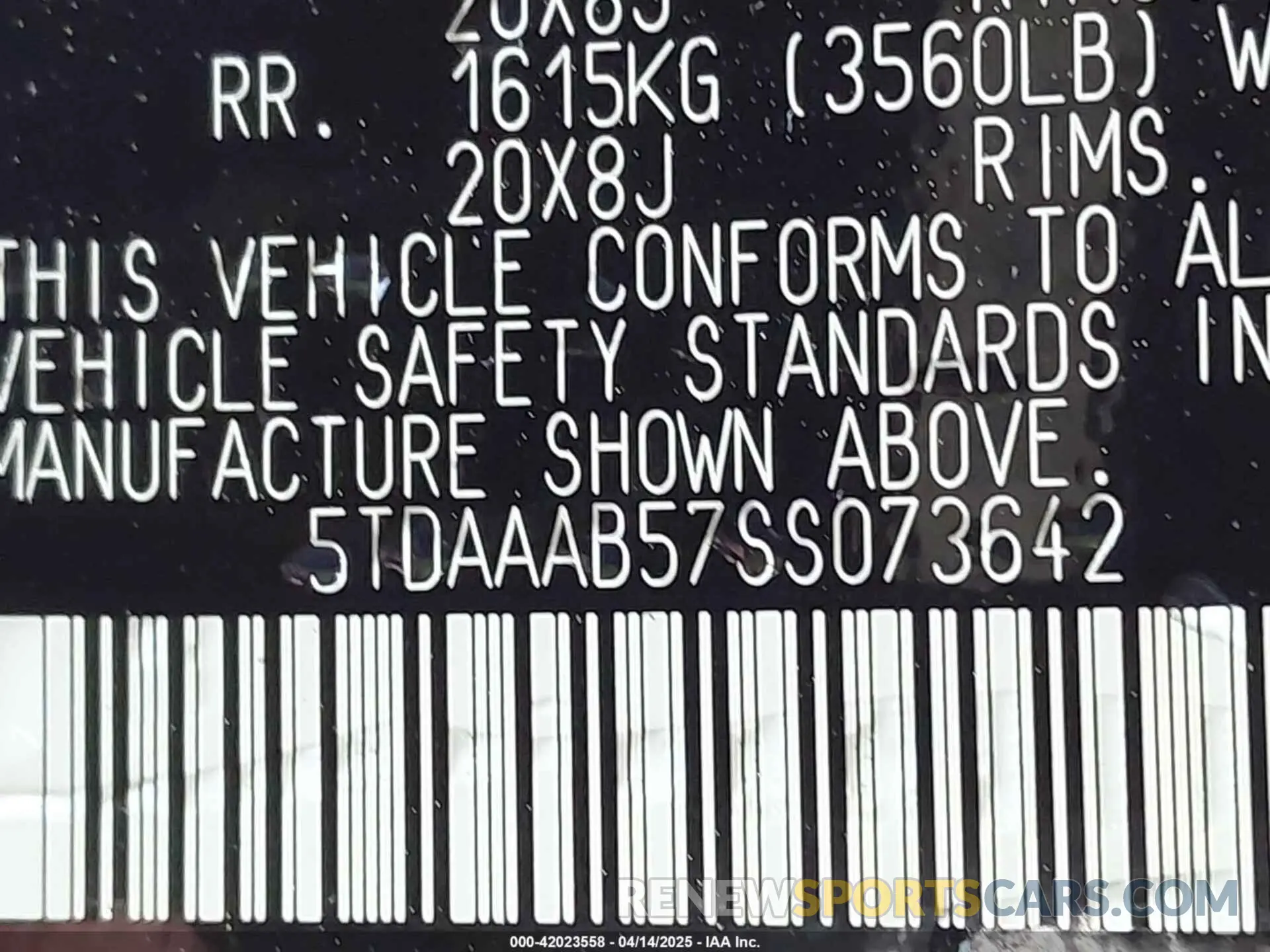 9 Фотография поврежденного автомобиля 5TDAAAB57SS073642 TOYOTA GRAND HIGHLANDER 2025
