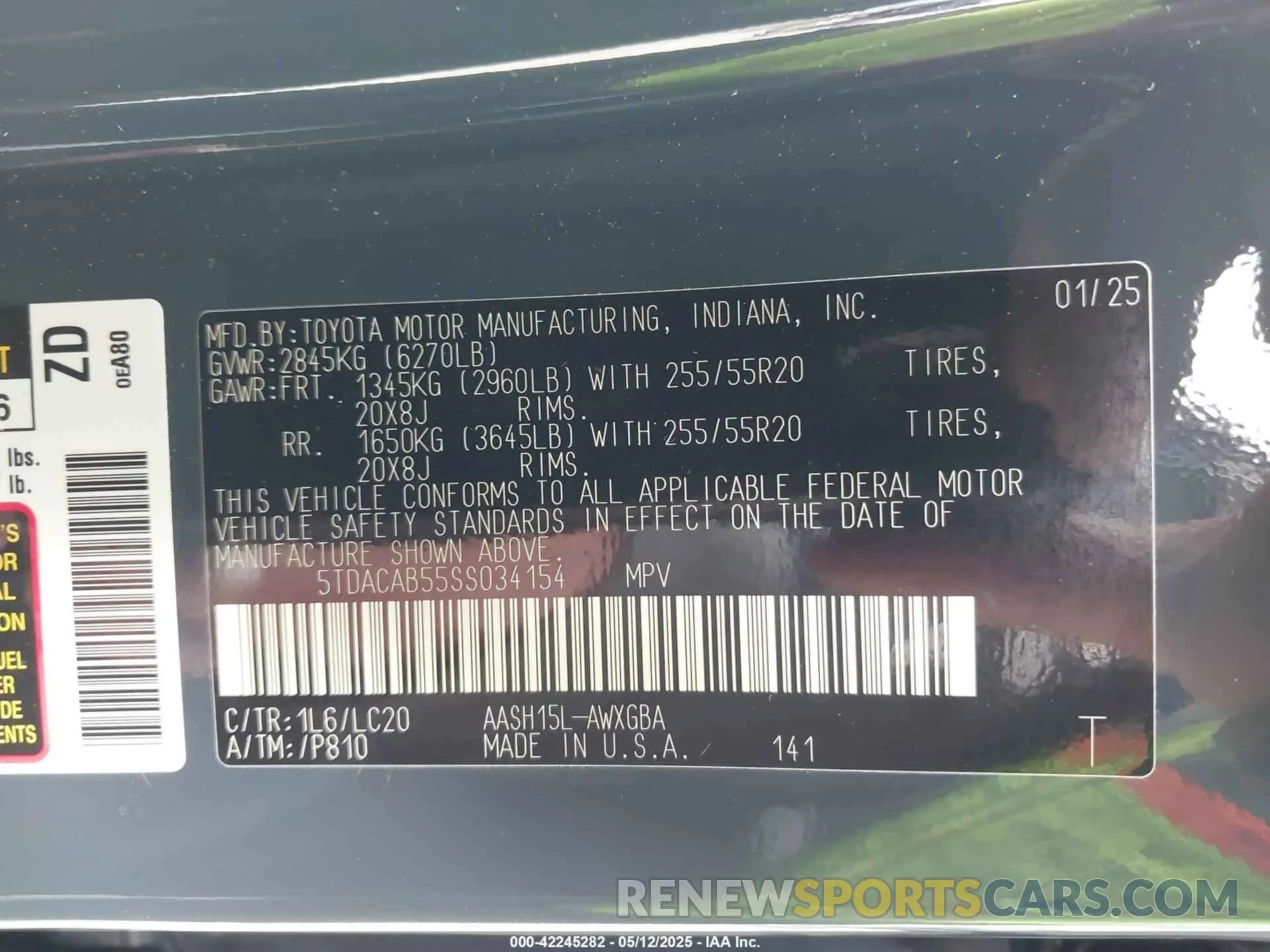 9 Фотография поврежденного автомобиля 5TDACAB55SS034154 TOYOTA GRAND HIGHLANDER 2025