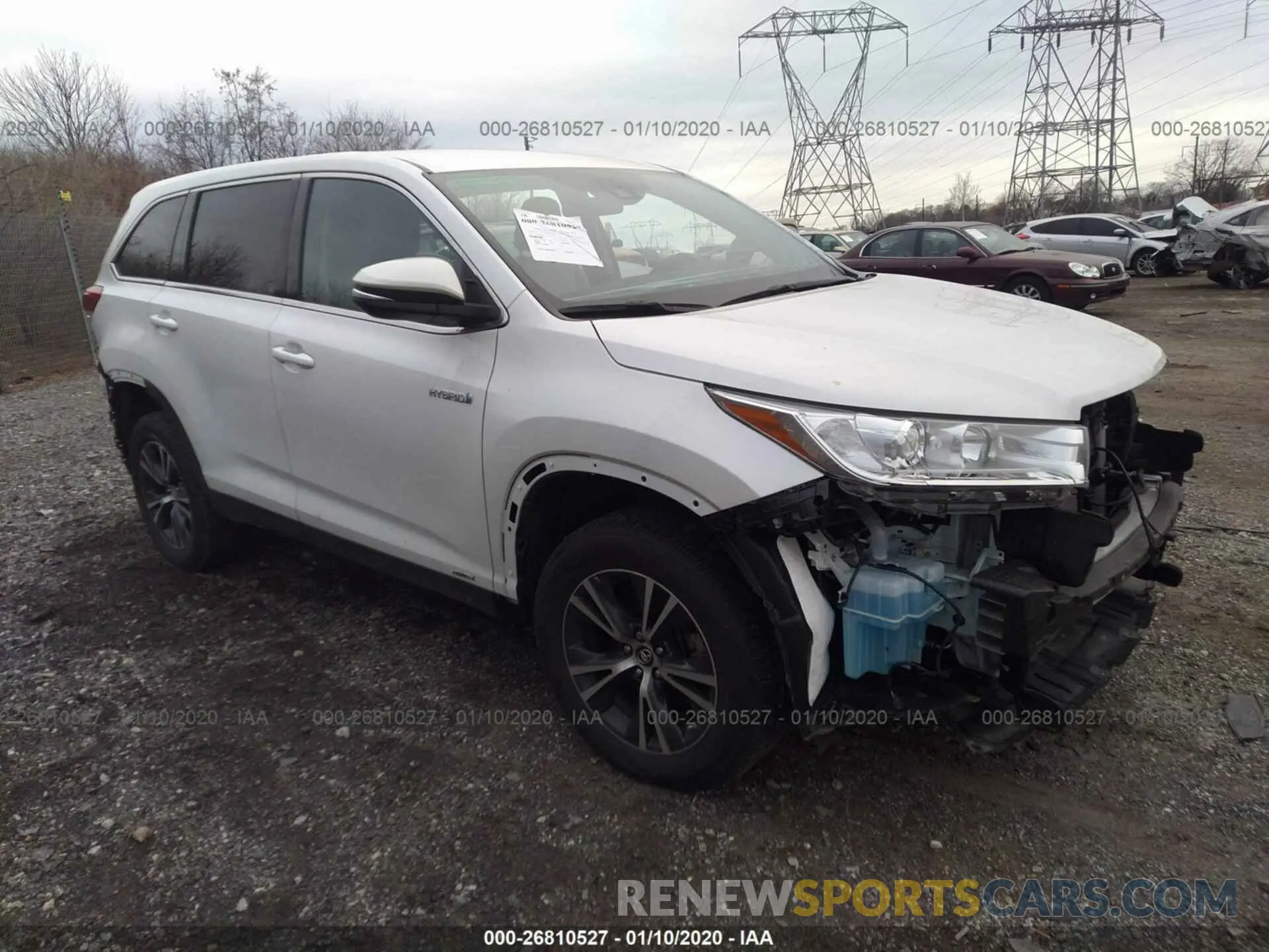 1 Photograph of a damaged car 5TDBGRFH5KS064251 TOYOTA HIGHLANDER 2019