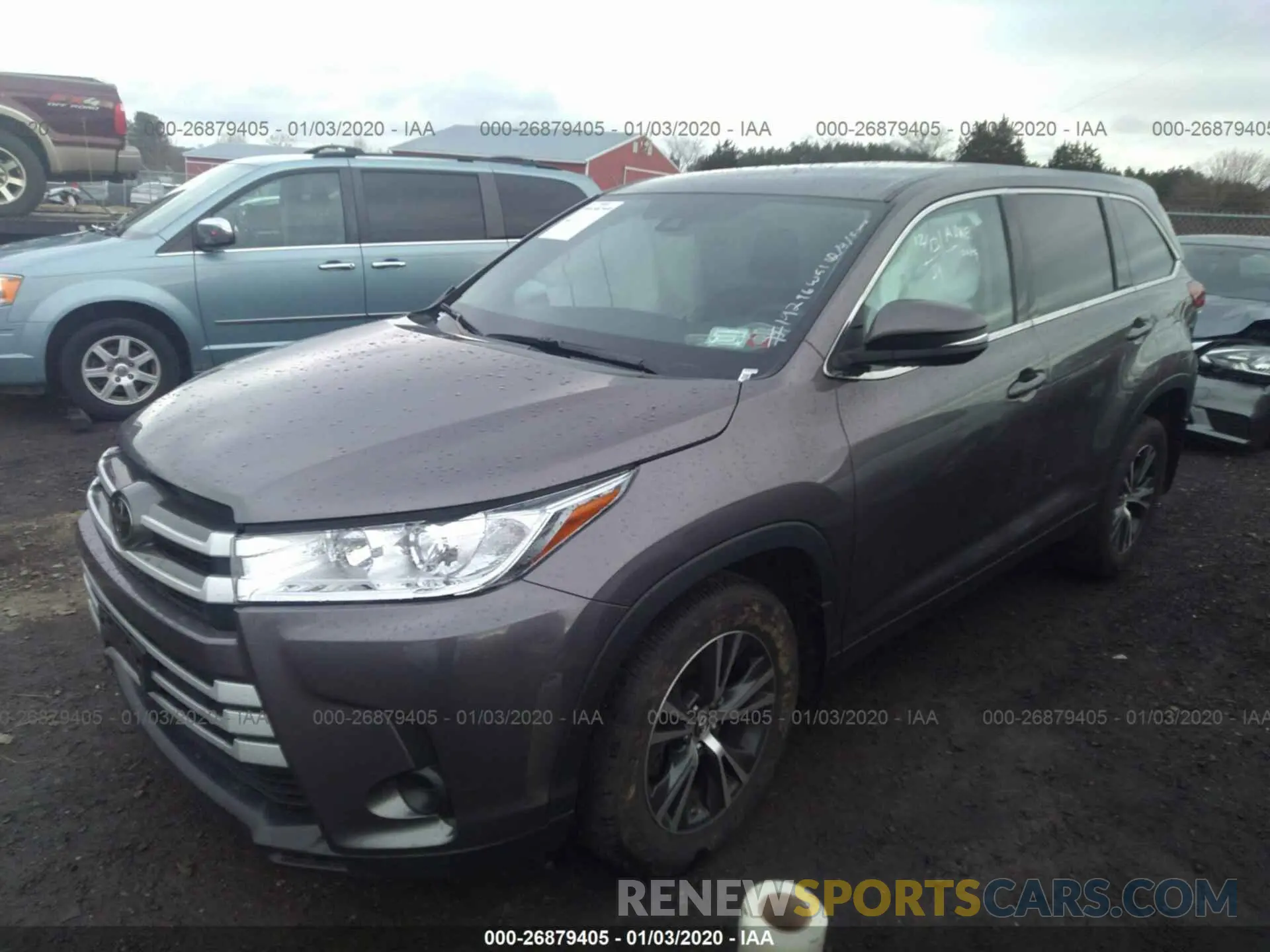 2 Photograph of a damaged car 5TDBZRFH0KS961813 TOYOTA HIGHLANDER 2019