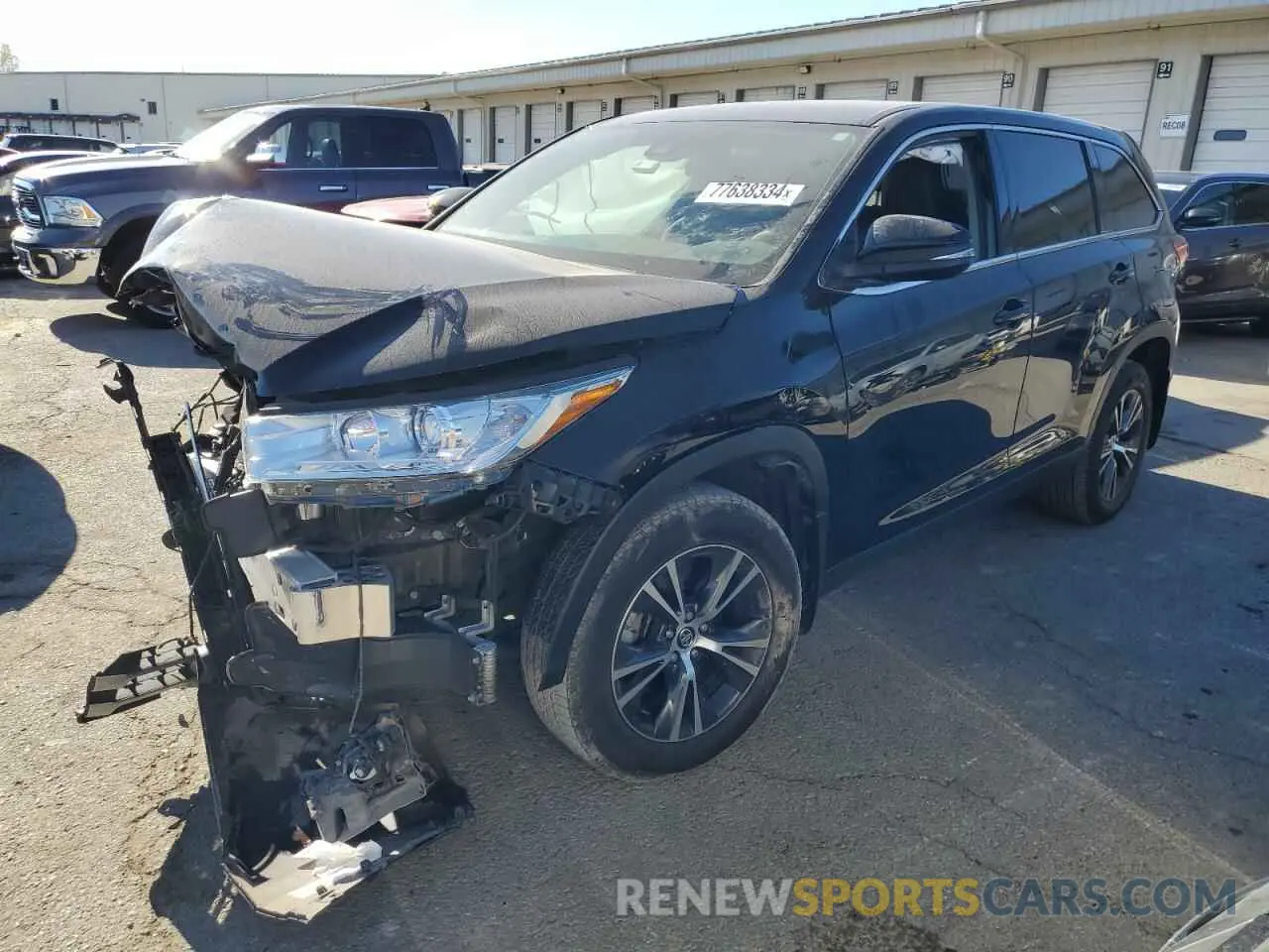 1 Photograph of a damaged car 5TDBZRFH4KS919841 TOYOTA HIGHLANDER 2019