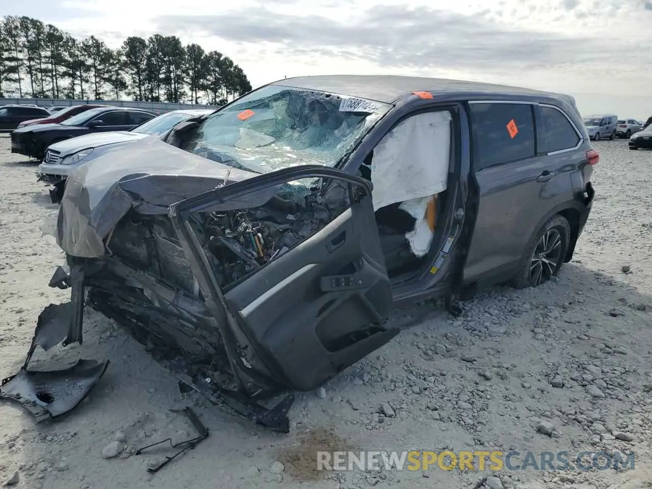 1 Photograph of a damaged car 5TDBZRFH9KS964046 TOYOTA HIGHLANDER 2019