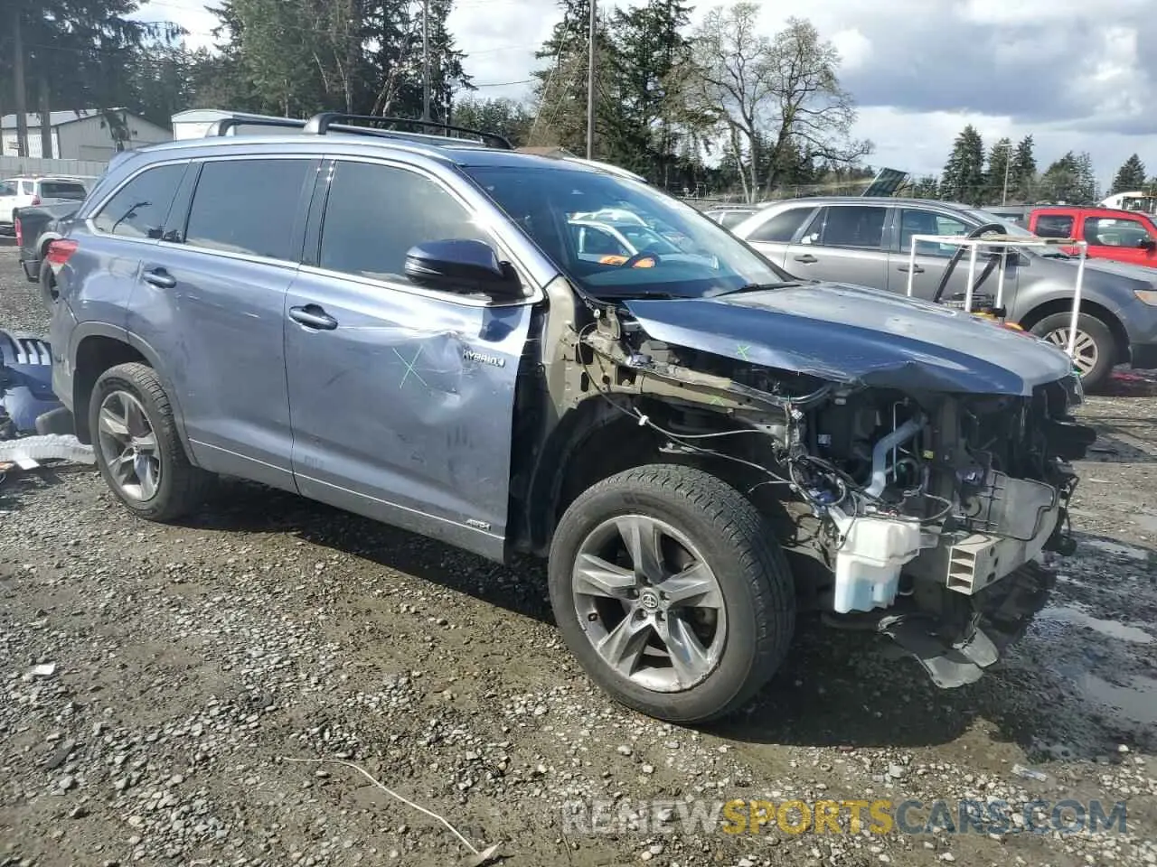 4 Фотография поврежденного автомобиля 5TDDGRFH3KS053354 TOYOTA HIGHLANDER 2019