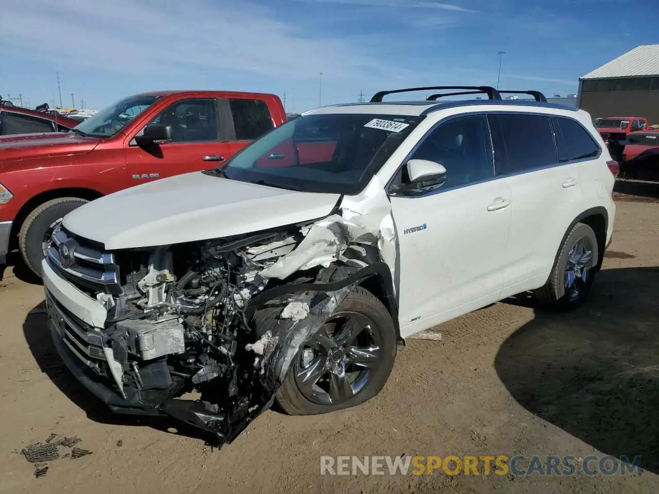 1 Photograph of a damaged car 5TDDGRFH5KS064288 TOYOTA HIGHLANDER 2019