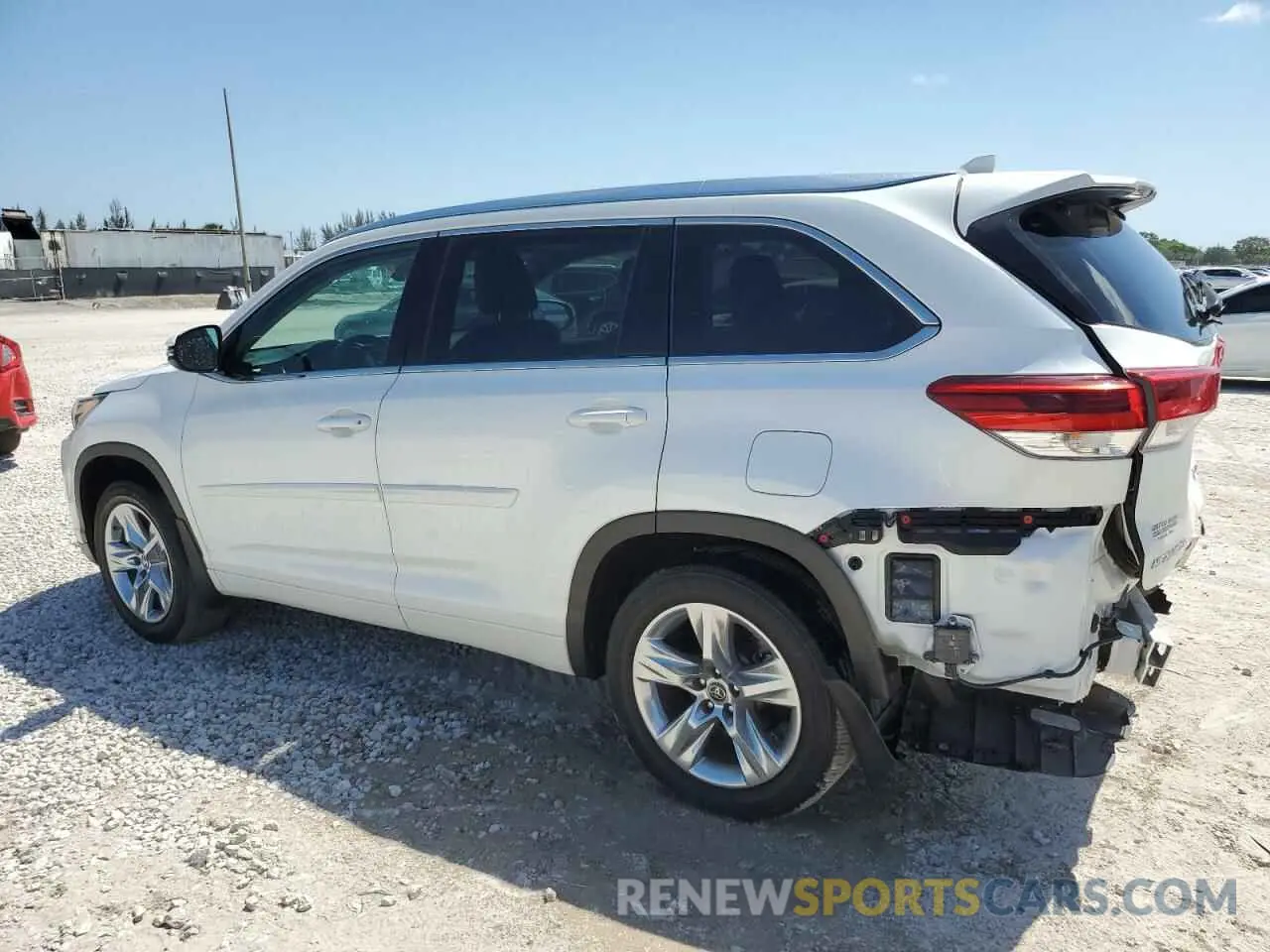 2 Photograph of a damaged car 5TDDZRFH8KS984412 TOYOTA HIGHLANDER 2019