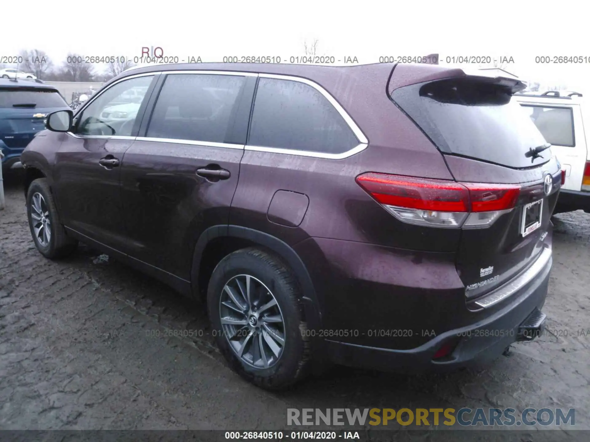 3 Фотография поврежденного автомобиля 5TDJZRFH0KS985105 TOYOTA HIGHLANDER 2019