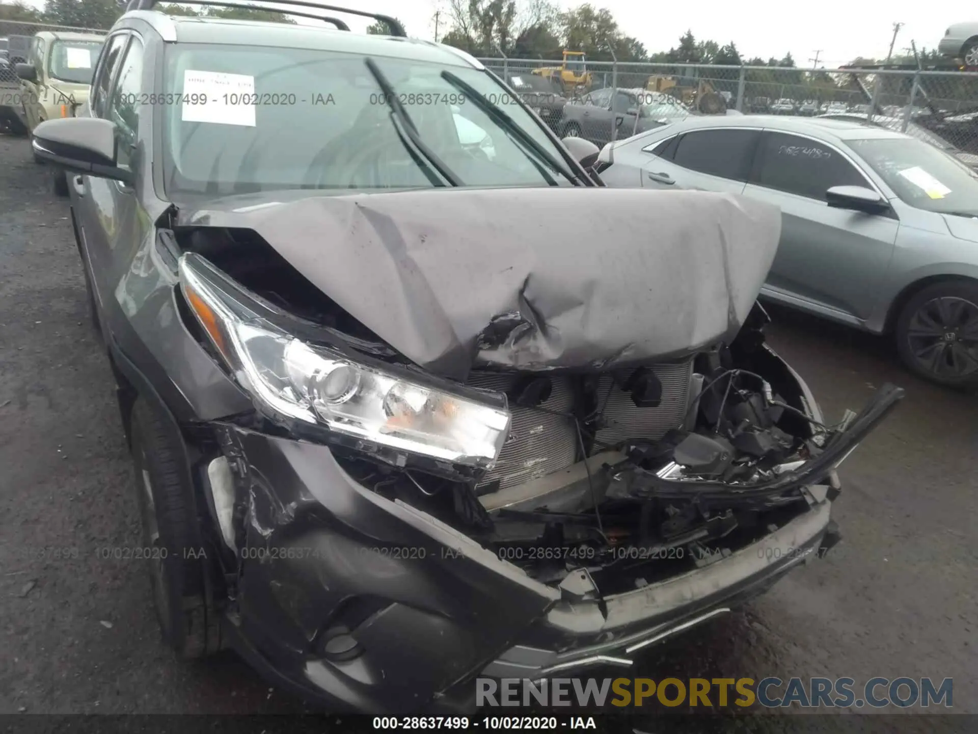 6 Photograph of a damaged car 5TDJZRFH1KS580242 TOYOTA HIGHLANDER 2019