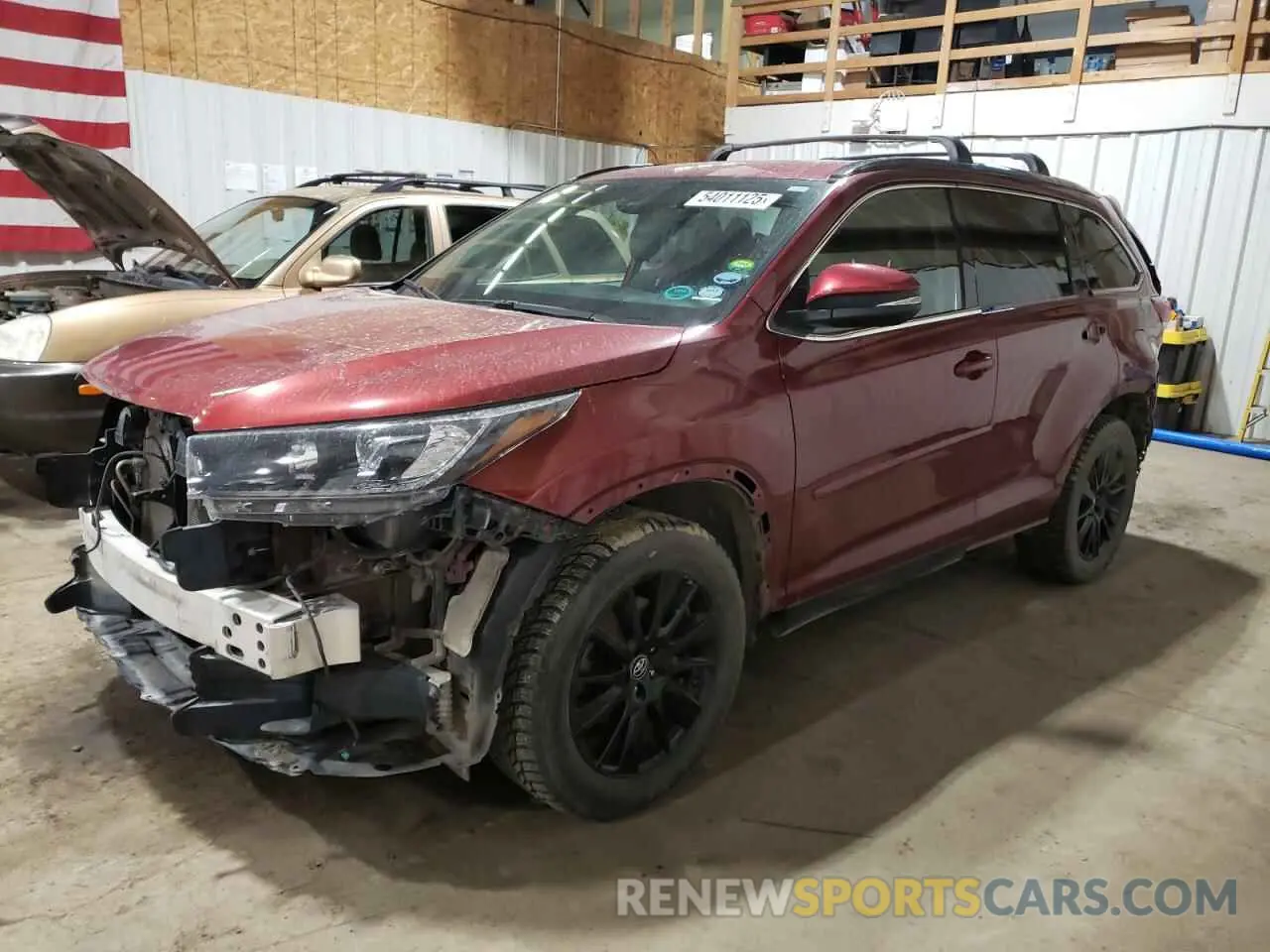 1 Photograph of a damaged car 5TDJZRFH2KS571288 TOYOTA HIGHLANDER 2019
