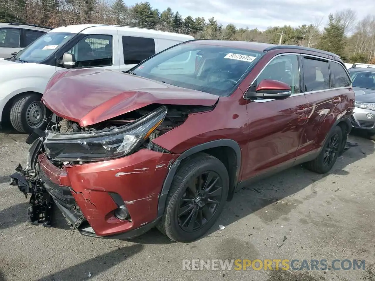 1 Фотография поврежденного автомобиля 5TDJZRFH2KS609926 TOYOTA HIGHLANDER 2019