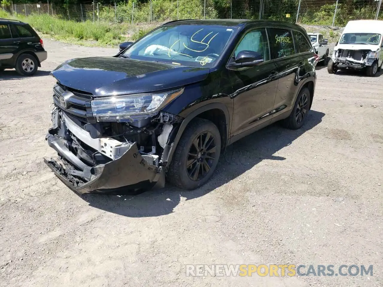 2 Фотография поврежденного автомобиля 5TDJZRFH2KS619355 TOYOTA HIGHLANDER 2019