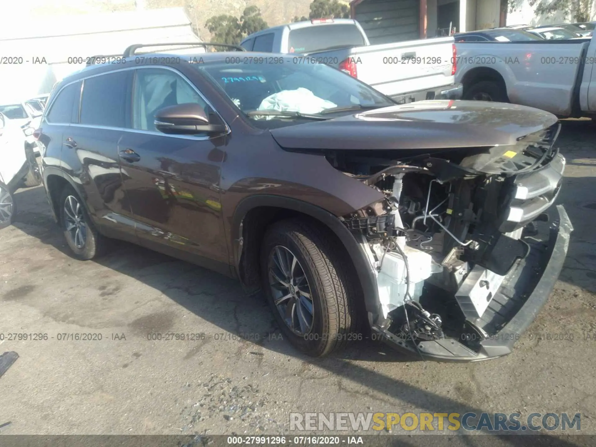 1 Фотография поврежденного автомобиля 5TDJZRFH2KS928629 TOYOTA HIGHLANDER 2019