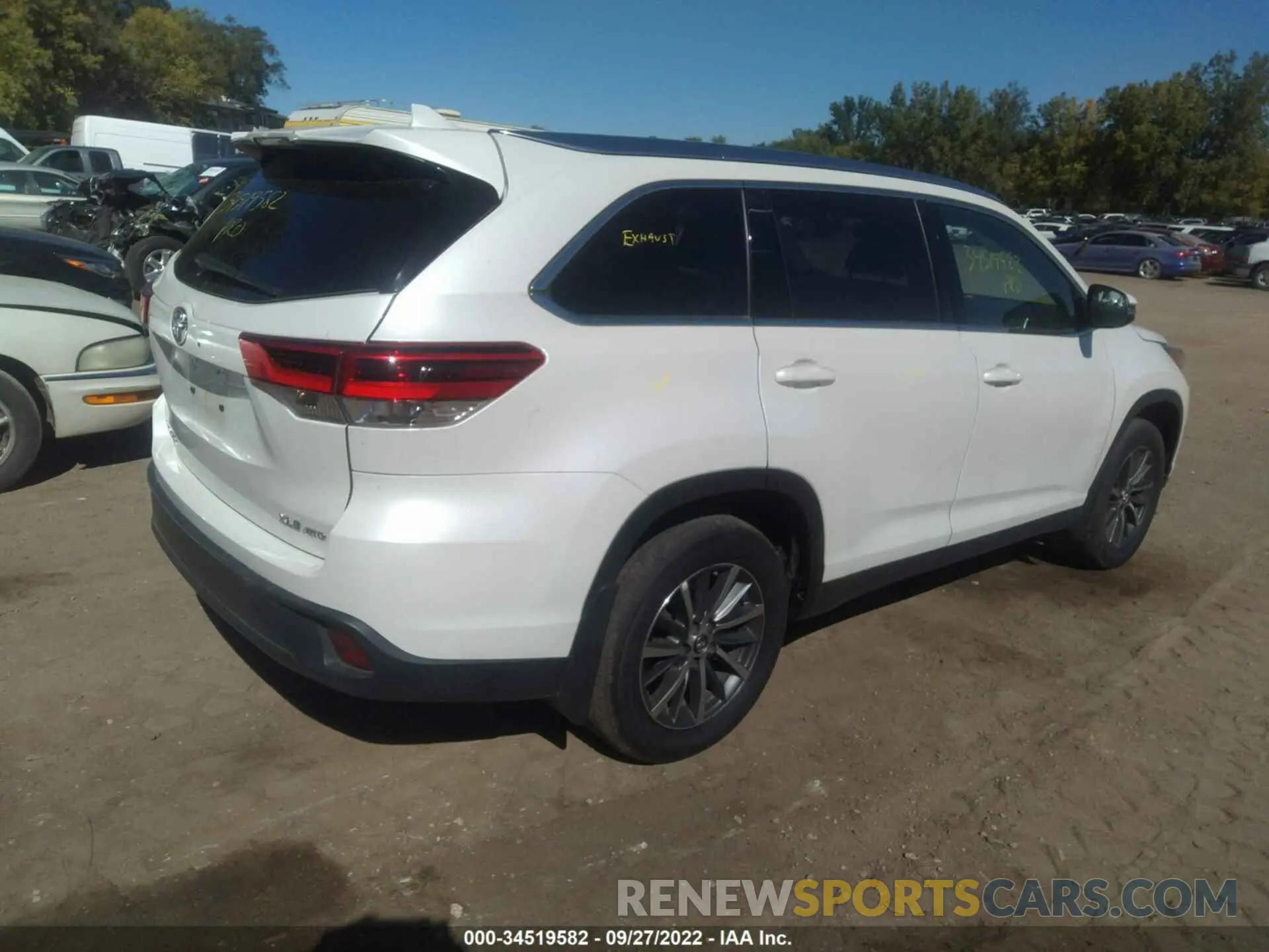 4 Фотография поврежденного автомобиля 5TDJZRFH3KS620076 TOYOTA HIGHLANDER 2019