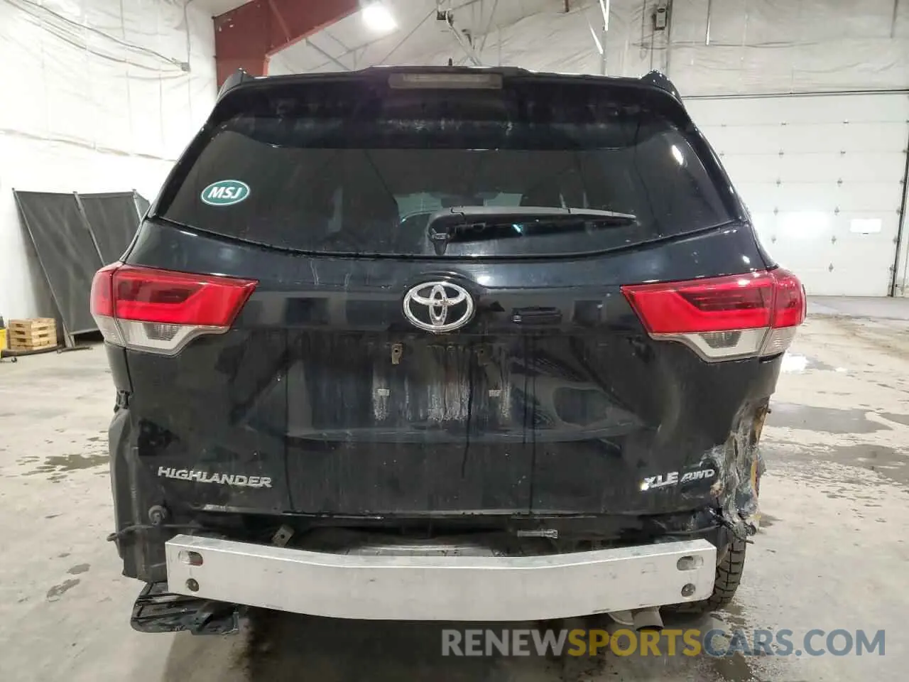 6 Фотография поврежденного автомобиля 5TDJZRFH4KS594992 TOYOTA HIGHLANDER 2019