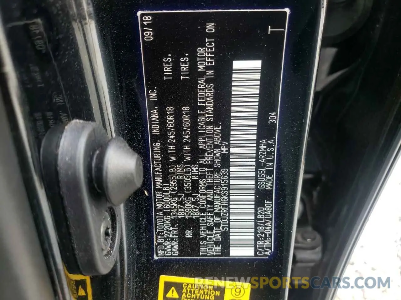 10 Фотография поврежденного автомобиля 5TDJZRFH6KS915639 TOYOTA HIGHLANDER 2019