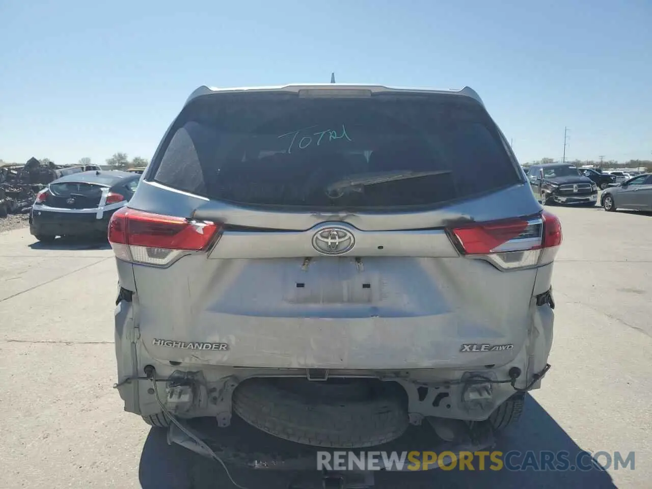 6 Фотография поврежденного автомобиля 5TDJZRFH7KS596848 TOYOTA HIGHLANDER 2019