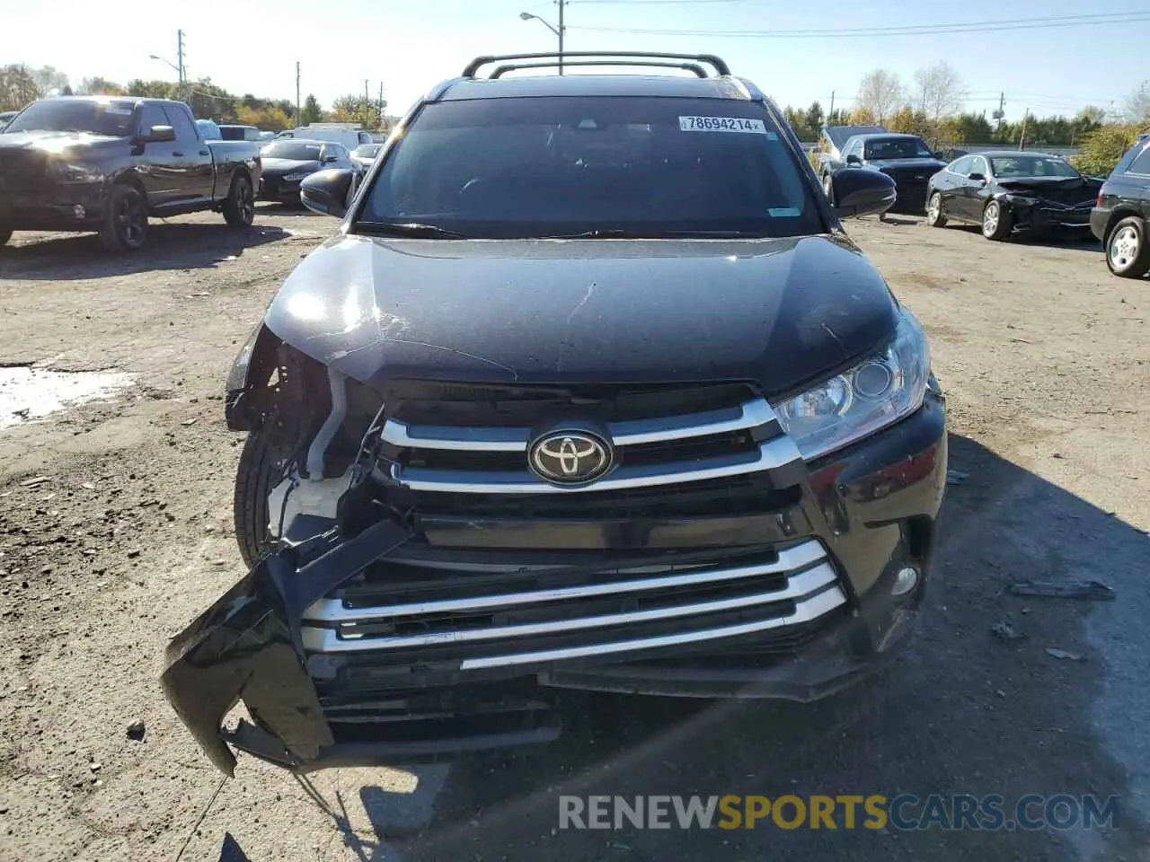 5 Photograph of a damaged car 5TDJZRFH7KS614491 TOYOTA HIGHLANDER 2019
