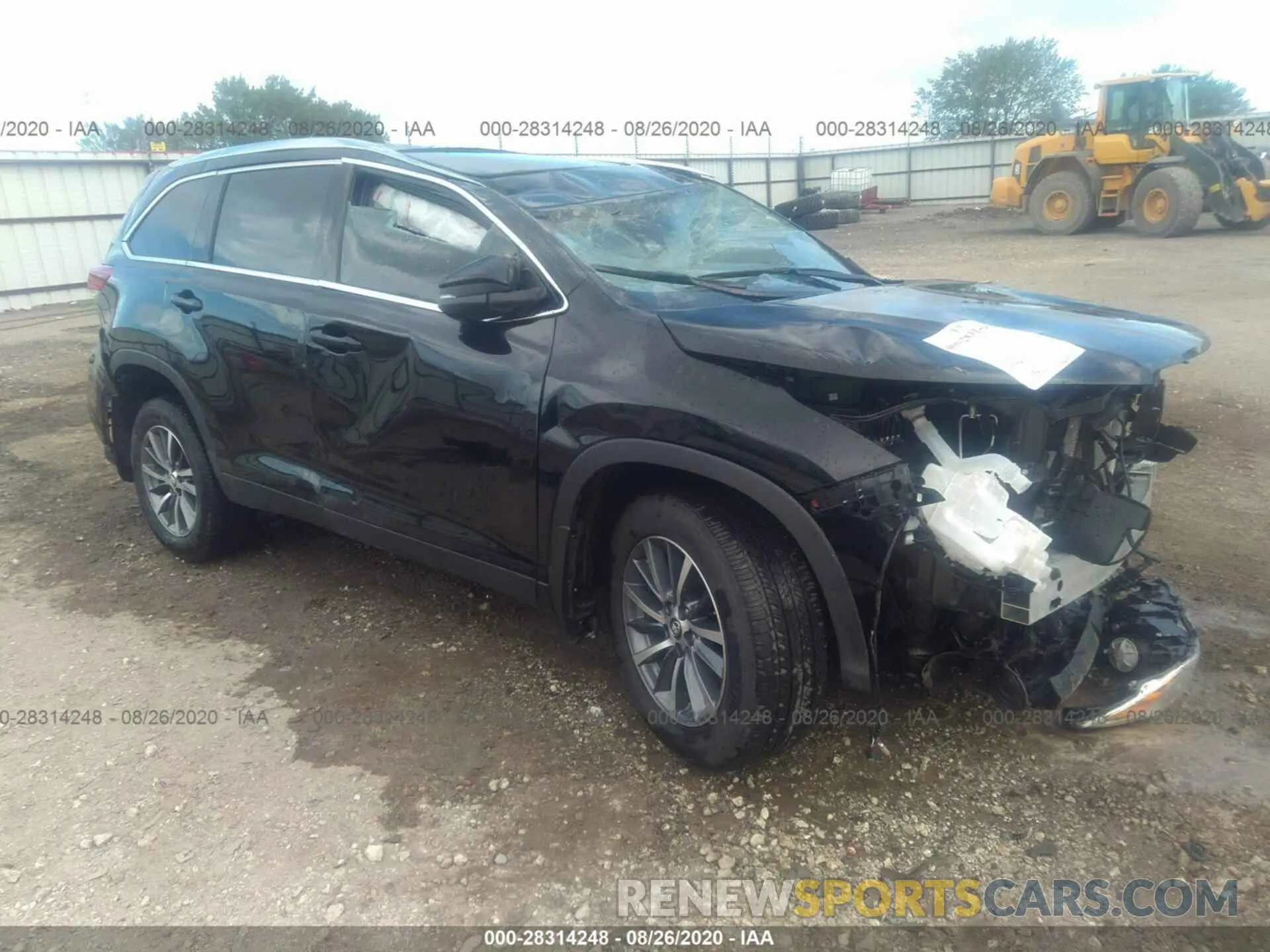 1 Photograph of a damaged car 5TDJZRFH7KS728748 TOYOTA HIGHLANDER 2019