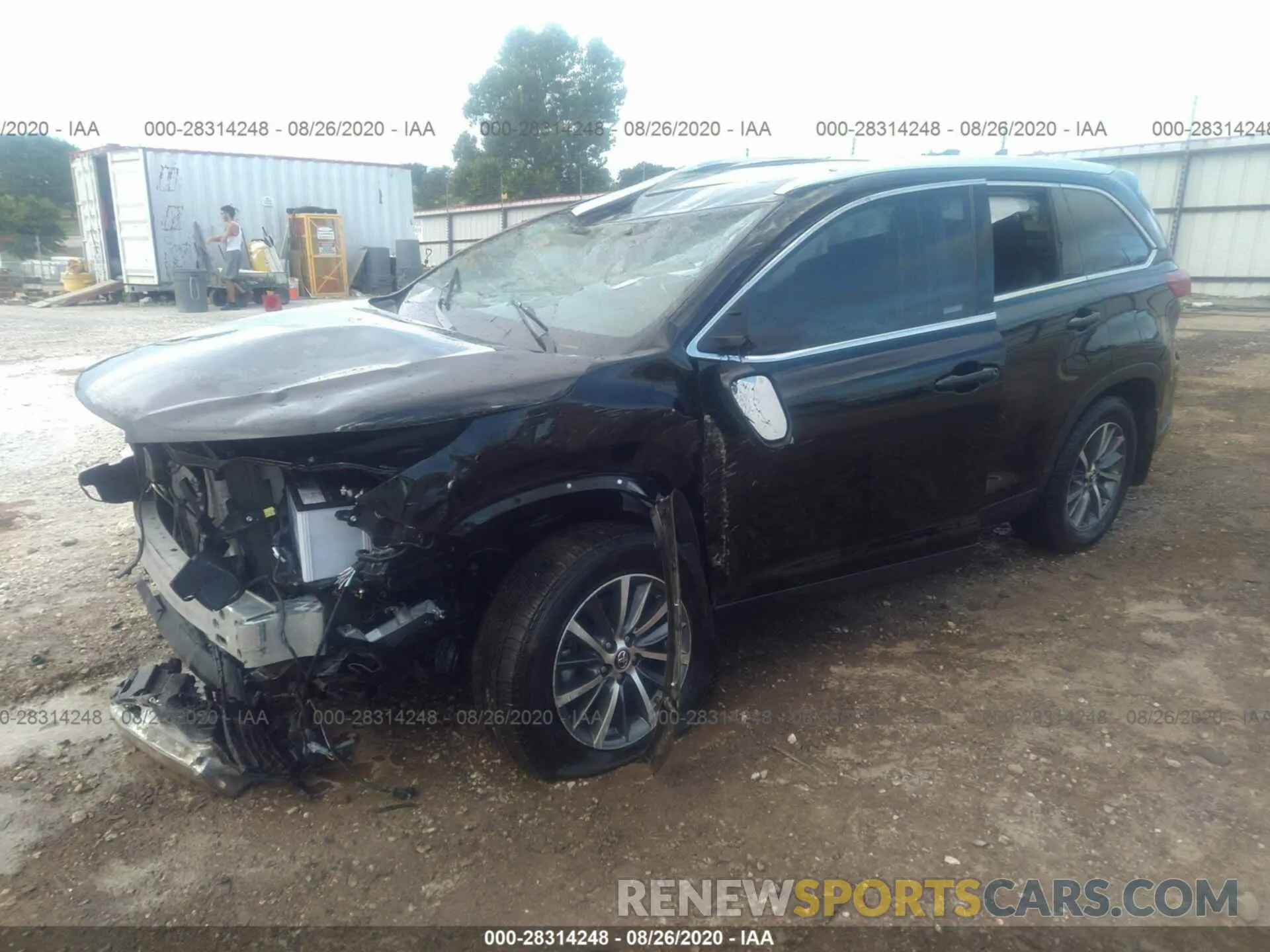 2 Photograph of a damaged car 5TDJZRFH7KS728748 TOYOTA HIGHLANDER 2019