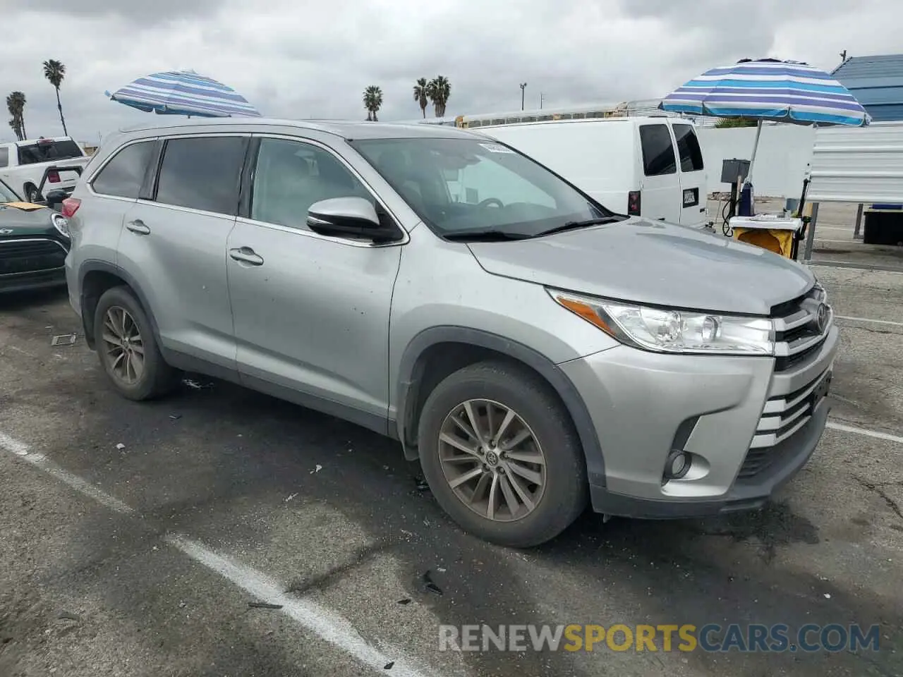 4 Фотография поврежденного автомобиля 5TDKZRFH1KS572291 TOYOTA HIGHLANDER 2019