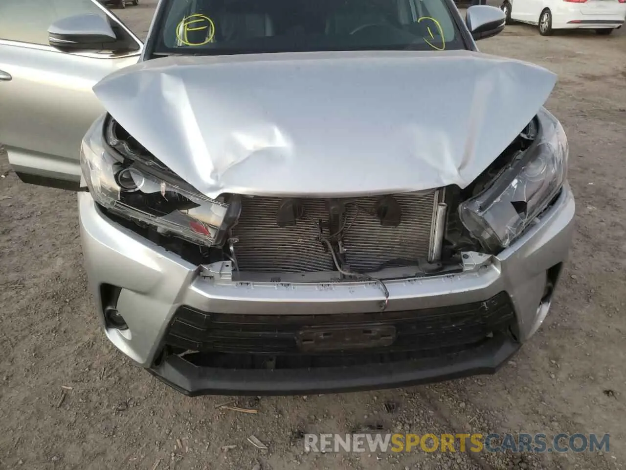 9 Photograph of a damaged car 5TDKZRFH6KS552795 TOYOTA HIGHLANDER 2019