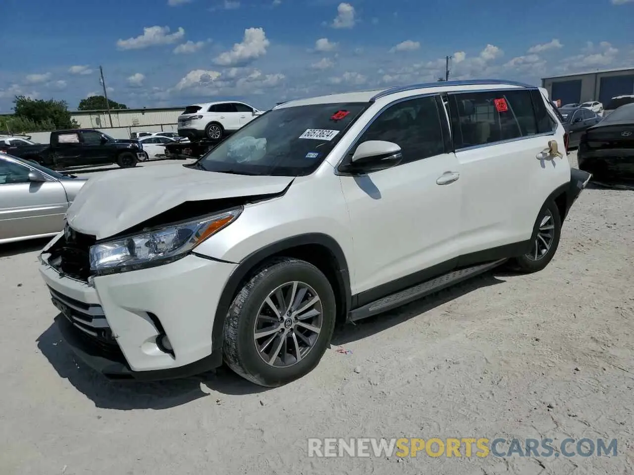 1 Фотография поврежденного автомобиля 5TDKZRFH8KS357510 TOYOTA HIGHLANDER 2019
