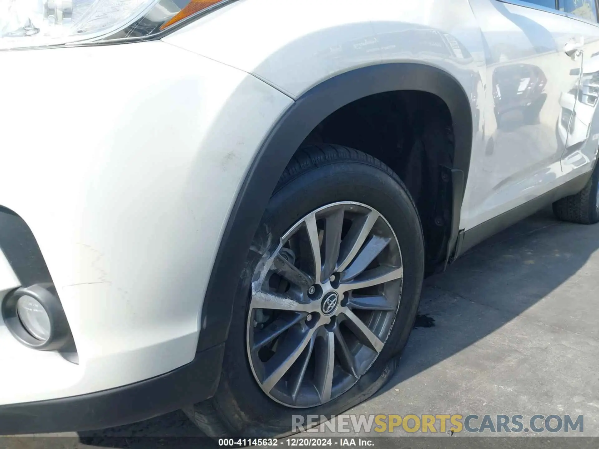 20 Фотография поврежденного автомобиля 5TDKZRFH9KS572927 TOYOTA HIGHLANDER 2019