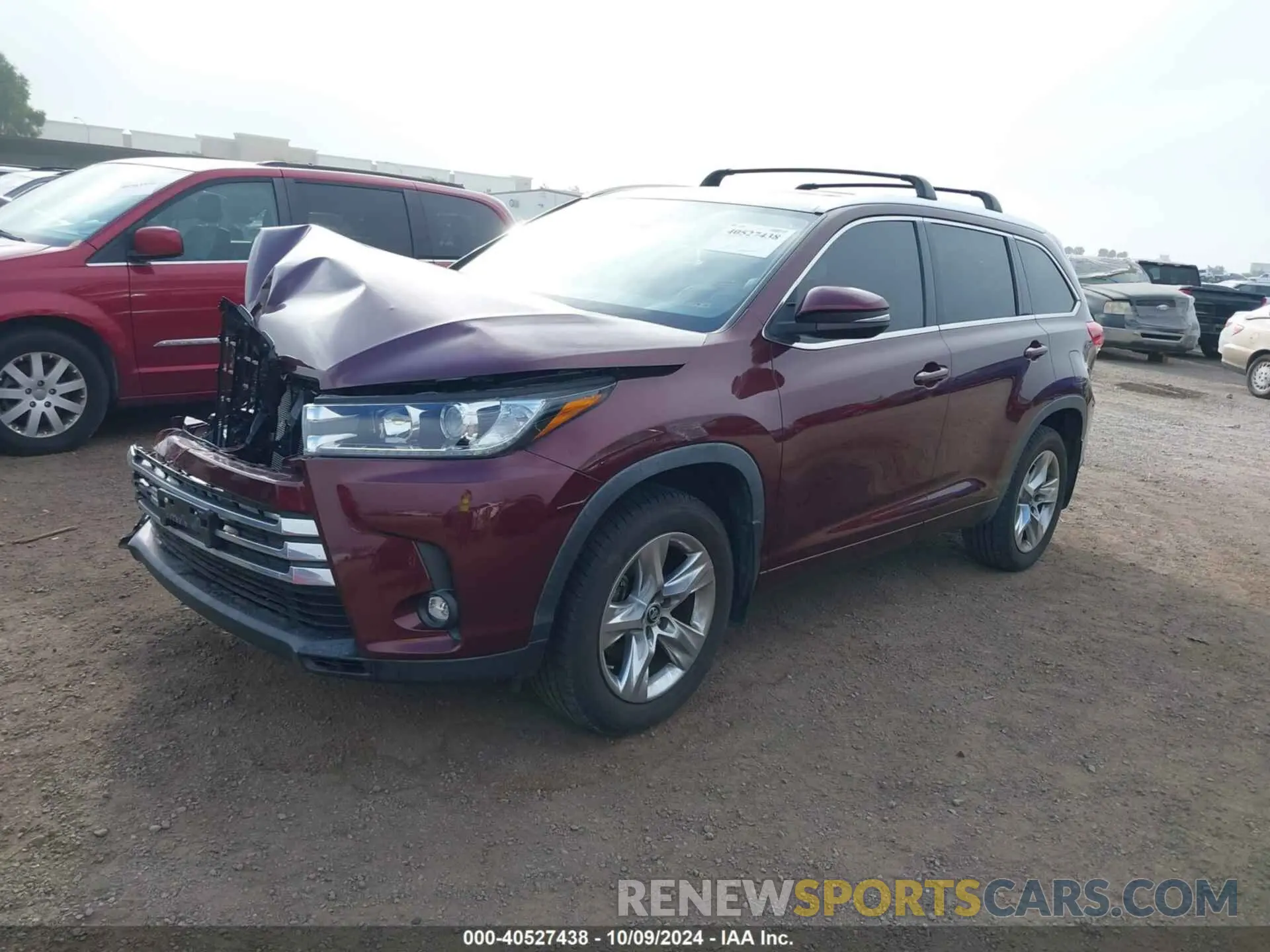 2 Photograph of a damaged car 5TDYZRFH7KS329837 TOYOTA HIGHLANDER 2019