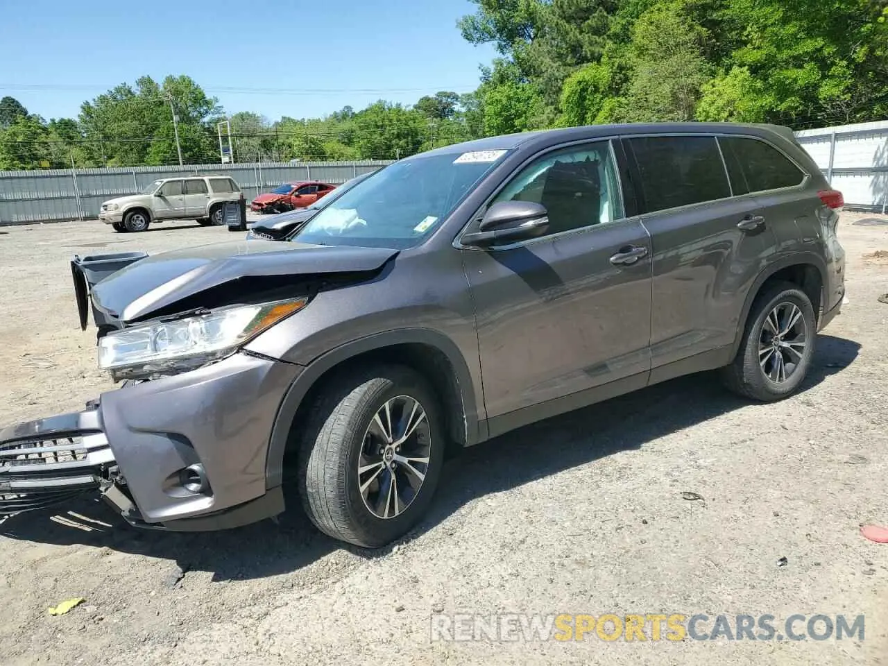 1 Photograph of a damaged car 5TDZARFH2KS054227 TOYOTA HIGHLANDER 2019
