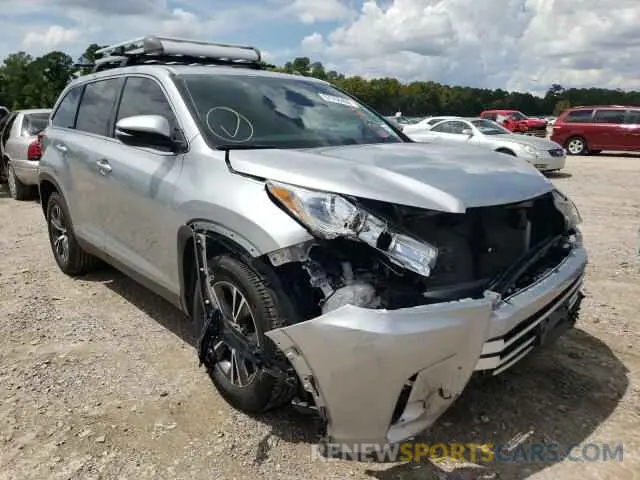 1 Photograph of a damaged car 5TDZARFH6KS051606 TOYOTA HIGHLANDER 2019