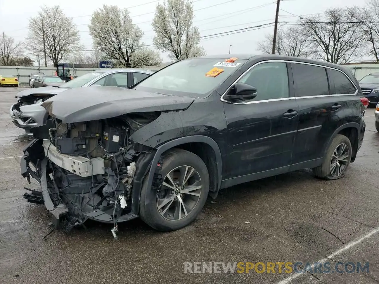 1 Photograph of a damaged car 5TDZZRFH1KS301259 TOYOTA HIGHLANDER 2019