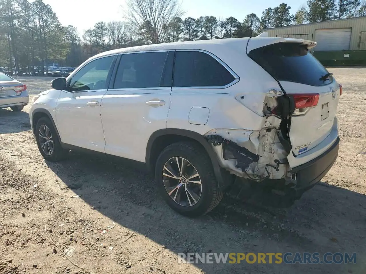 2 Фотография поврежденного автомобиля 5TDZZRFH5KS350240 TOYOTA HIGHLANDER 2019