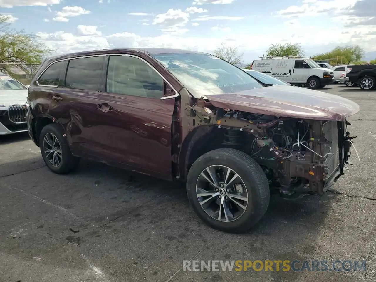 4 Фотография поврежденного автомобиля 5TDZZRFH6KS305436 TOYOTA HIGHLANDER 2019