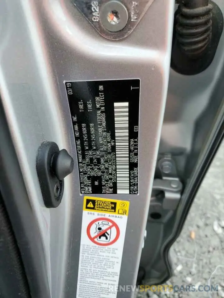 13 Photograph of a damaged car 5TDZZRFH6KS323970 TOYOTA HIGHLANDER 2019
